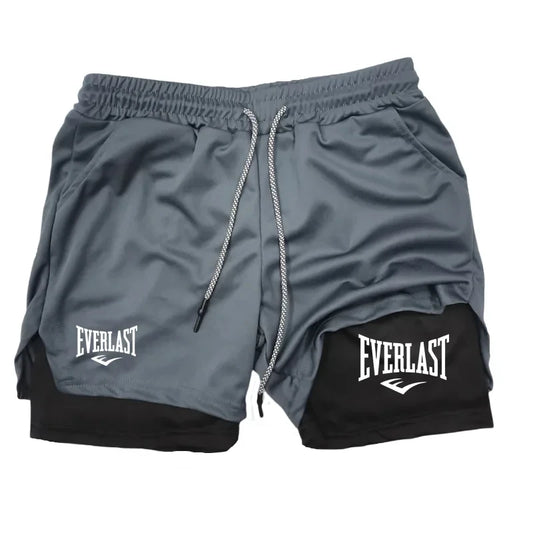 Short Masculino Esportivo 2 em 1 – Dupla Camada para Corrida e Academia